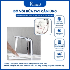 Bộ vòi chậu rửa tay cảm ứng  1 đường lạnh RC - 1203C