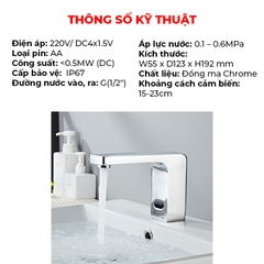 Bộ vòi chậu rửa tay cảm ứng  1 đường lạnh RC - 156C
