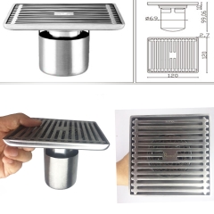 Phễu thoát sàn chống mùi hôi RANCO inox 304 ngăn rác thoát nước nhanh phi 69 ốg 76, 90,110mm RO-294E