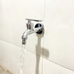 Vòi xả hồ tay gạt RANCO cấp nước máy giặt xả rửa sàn phòng tắm, chất liệu mạ chrome lõi đồng KT - 912