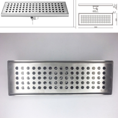 Phễu thoát sàn chữ nhật RANCO chất liệu inox 304 dài 30 cm, rộng 10 cm, phi 45 RO - 281A2