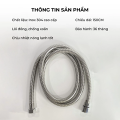 Bộ vòi hoa sen dây Inox 304 FSI 013