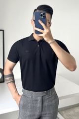 Áp Polo nam đen Basic 100% Cotton
