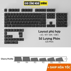 Bộ keycap PBT double shot 126 phím, nhựa cao cấp dùng cho bàn phím cơ