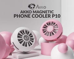 Quạt tản nhiệt điện thoại AKKO Magnetic Phone Cooler P10 (Trắng / Hồng)