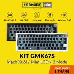 Kit bàn phím cơ Zuoya GMK67S Màn Hình, Gasket Mount (Bluetooth 5.0 / Wireless 2.4Ghz / Hotswap / Led RGB)