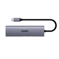 Hub chuyển đổi RAPOO XD61 6in1 - Type C to HDMI 4K, USB 3.0, TF/SD Card, PD