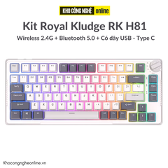 Bàn phím cơ không dây RK H81 kết nối 3 chế độ (RGB, Gasket mount, Hotswap)