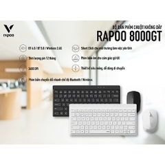 Bộ phím chuột không dây Rapoo 8000GT - Trắng