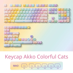 Bộ Keycap Akko Colorful Cats MAO (PBT Dye-subbed / MAO profile / 142 nút)
