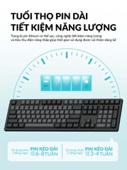 Combo phím chuột không dây AKKO MX108 Black & Cyan / Blue on White (Bluetooth, USB 2.4Ghz)