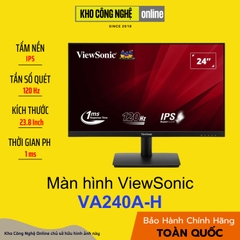 Màn Hình ViewSonic VA240A-H 24'', Full HD - Tấm nền IPS, 120Hz, 1ms (Hàng Chính Hãng)