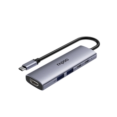 Hub chuyển đổi RAPOO XD51 5in1 - Type C to HDMI 4K, USB 3.0, Type c, PD