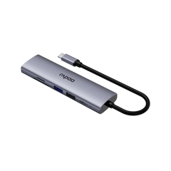 Hub chuyển đổi RAPOO XD61 6in1 - Type C to HDMI 4K, USB 3.0, TF/SD Card, PD