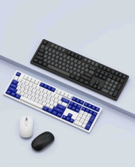 Combo phím chuột không dây AKKO MX108 Black & Cyan / Blue on White (Bluetooth, USB 2.4Ghz)