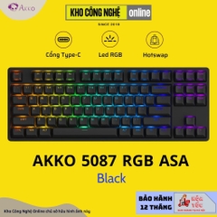 Bàn phím AKKO 5087 RGB ASA – Black / White (Foam tiêu âm / Hotswap / AKKO CS Jelly switch)