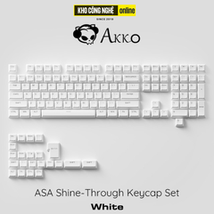 Bộ Keycap AKKO ASA Shine-Through Keycap set – White (Xuyên LED / ASA profile / 131 nút)