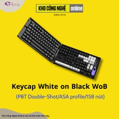 Keycap AKKO White on Black WoB (PBT Double-Shot/ASA profile/158 nút)