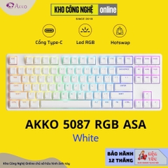 Bàn phím AKKO 5087 RGB ASA – Black / White (Foam tiêu âm / Hotswap / AKKO CS Jelly switch)
