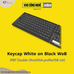 Keycap AKKO White on Black WoB (PBT Double-Shot/ASA profile/158 nút)