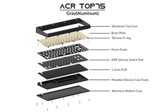 KIT bàn phím AKKO ACR TOP 75 Gray (Nhôm / Top mount / Hotswap / South-Facing) - Hàng Chính Hãng