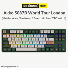 Bàn phím cơ AKKO 5087B World Tour London (Bluetooth 5.0 / Wireless 2.4Ghz / Hotswap / Foam tiêu âm / TTC switch)