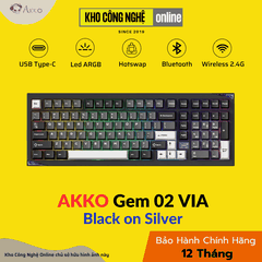 Bàn phím cơ AKKO Gem 02 VIA Black on Silver
