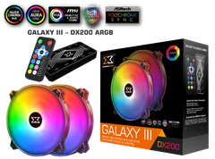 Quạt Tản Nhiệt XIGMATEK GALAXY III DX200 ARGB (EN46089): HUB FAN (PACK x2, CONTROLLER, POWER HUB)