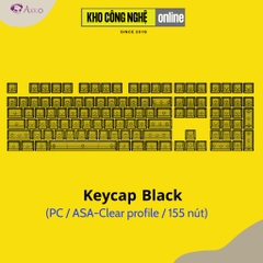 Bộ keycap cho bàn phím cơ AKKO Black (PC / ASA-Clear profile / 155 nút)