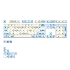 Bộ Keycap Akko Lemon Bear (PBT Dye-subbed / OEM profile / 122 nút)