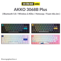 Bàn phím AKKO 3068B Plus (Bluetooth 5.0 / Wireless 2.4Ghz / Hotswap / Foam tiêu âm / AKKO CS Jelly sw)