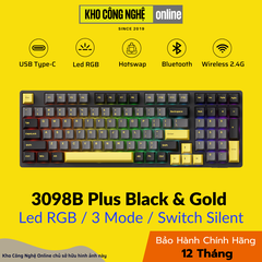 Bàn Phím cơ AKKO 3098B Plus Black & Gold (Multi-modes / Led RGB / Switch Silent)