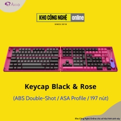 Bộ Keycap cho bàn phím cơ Akko Black and Rose (PBT Double-Shot/ASA profile/197 nút)