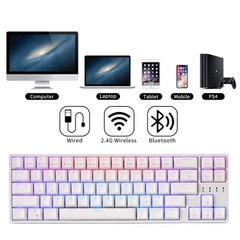 RK68 PLUS RGB - Bàn phím cơ RK68 Plus led RGB kết nối 3 chế độ - Bluetooth 5.0 | Wireless 2.4G | Dây type C