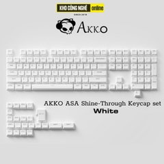 Bộ Keycap AKKO ASA Shine-Through Keycap set – Black (Xuyên LED / ASA profile / 131 nút)