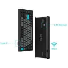 Bàn phím cơ AKKO 5075B Plus Black & Cyan (Multi-modes / RGB / Hotswap / Gasket mount)