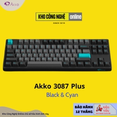 Bàn Phím Cơ AKKO 3087 Plus Black & Cyan | 3087 Plus Prunus Lannesiana (Foam tiêu âm / AKKO CS switch)