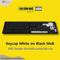 Keycap AKKO White on Black WoB (PBT Double-Shot/ASA profile/158 nút)
