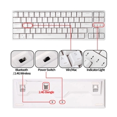 RK68 PLUS RGB - Bàn phím cơ RK68 Plus led RGB kết nối 3 chế độ - Bluetooth 5.0 | Wireless 2.4G | Dây type C