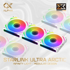Quạt Tản Nhiệt XIGMATEK STARLINK ULTRA ARTIC - ARGB, INFINITY LIGHT, MODULAR DESIGN, PACK x3, CONTROLLER