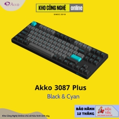 Bàn Phím Cơ AKKO 3087 Plus Black & Cyan | 3087 Plus Prunus Lannesiana (Foam tiêu âm / AKKO CS switch)