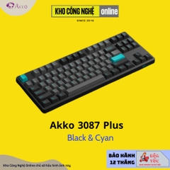 Bàn Phím Cơ AKKO 3087 Plus Black & Cyan | 3087 Plus Prunus Lannesiana (Foam tiêu âm / AKKO CS switch)