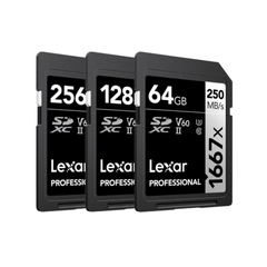 Thẻ nhớ SD Lexar Profes. 1667x SDXC UHS-II U3 V30, 64GB/ 128GB/ 256GB