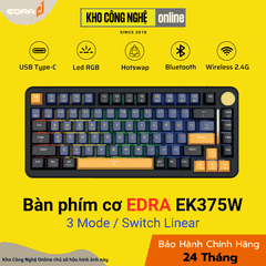 Bàn phím cơ chơi game EDRA EK375W Black