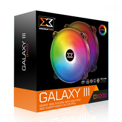 Quạt Tản Nhiệt XIGMATEK GALAXY III DX200 ARGB (EN46089): HUB FAN (PACK x2, CONTROLLER, POWER HUB)