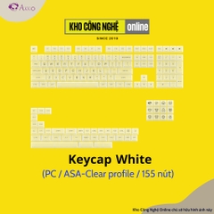 Bộ keycap cho bàn phím cơ AKKO White (PC / ASA-Clear profile / 155 nút)