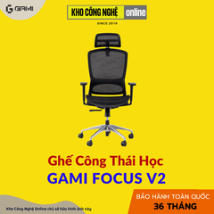 Ghế Công Thái Học Gami Focus V2 Full lưới - Đen