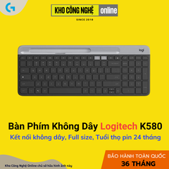 Bàn phím không dây Logitech K580 - Đen