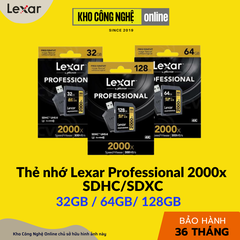 Thẻ nhớ Lexar SDXC Professional 1800x UHS-II U3 V60, 64GB / 128GB / 256GB