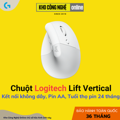 Chuột công thái học không dây Logitech Lift Vertical - White